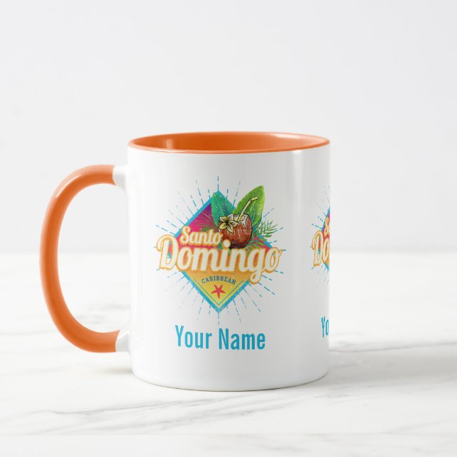 Taza Retro de Santo Domingo Caribe República Dominicana (Izquierda)