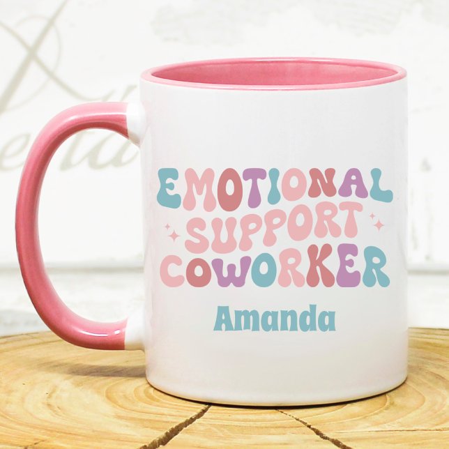 Taza Retro emotional support Coworker funny custom (Subido por el creador)