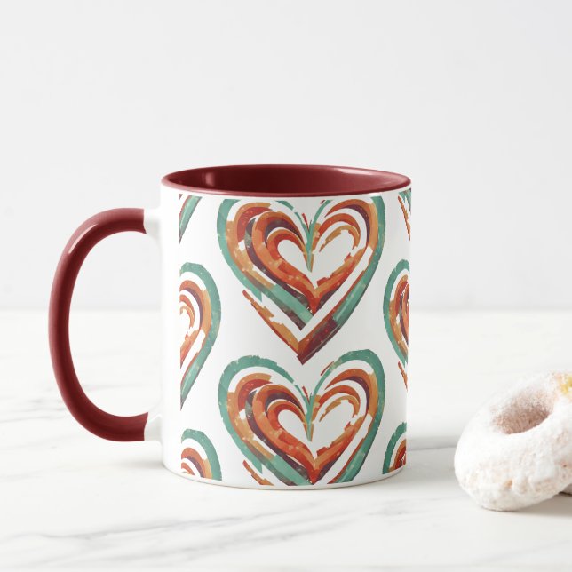 Taza Retro en forma de corazón (Con donut)