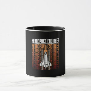 Taza Retro espacial de ciencia de cohetes de ingeniería