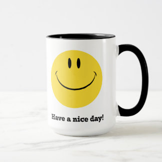 Taza Retro-estilo feliz de la cara de la cara