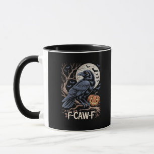 Taza Retro F-Caw-F Pájaro Cuervo Divertido Cuervo Pájar