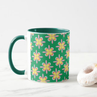 Taza Retro Floral Pattern Colorful Spring Flower Design