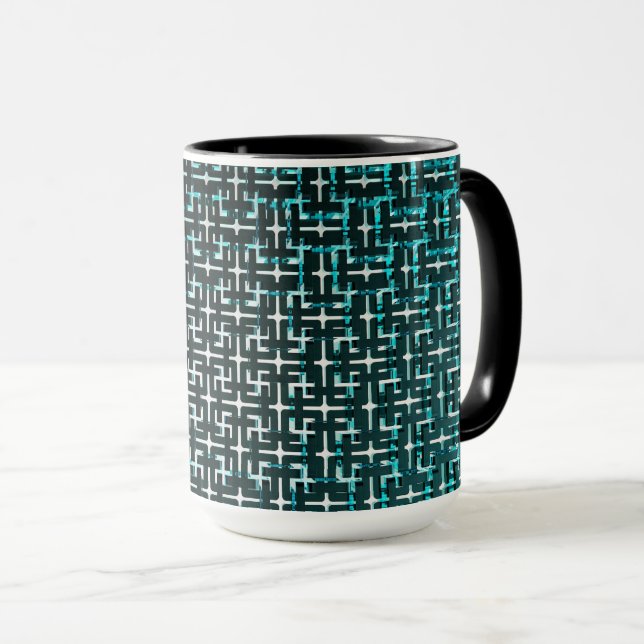 Taza Retro Green and Black Abstract (Anverso derecho)