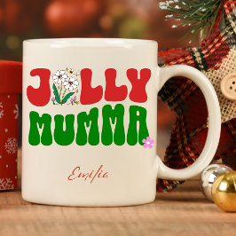 Taza Retro Groovy Jolly Mumma Navidades de nombres pers