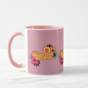 Taza Retro Haz el amor no la guerra