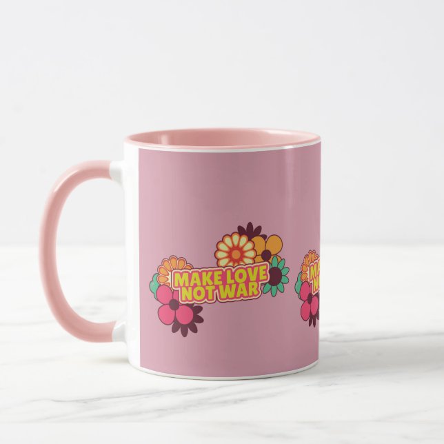 Taza Retro Haz el amor no la guerra (Izquierda)