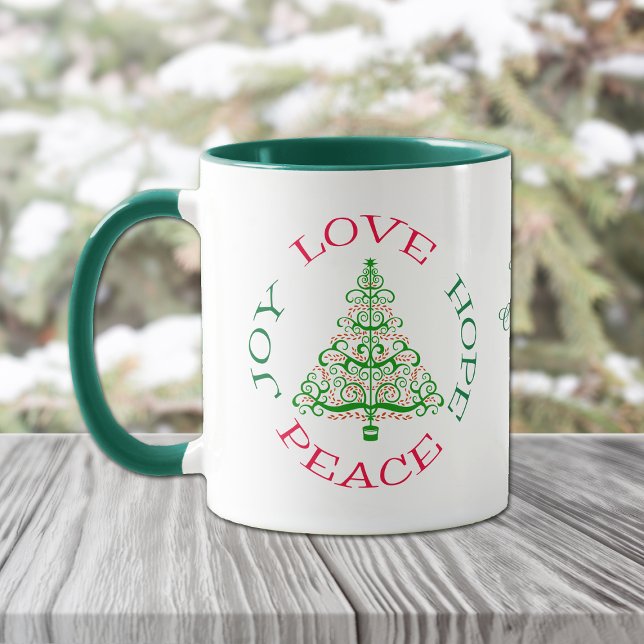 Taza Retro Love Hope Joy Peace Holiday Coffee Mug (Subido por el creador)