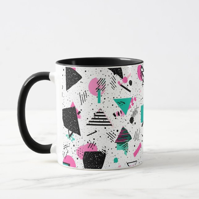 Taza Retro Memphis Geometric Pattern (Izquierda)