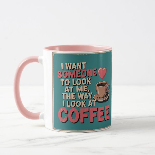 Taza Retro Negrita "Me Gustaría Tener A Alguien" Mug (Izquierda)