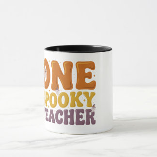 Taza Retro One Spooky Teacher Groovy Halloween Mug
