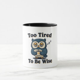 Taza Retro Owl Exhausted Mood Color Inside Mug