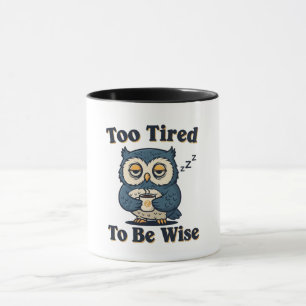 Taza Retro Owl Exhausted Mood Color Inside Mug