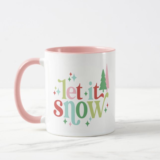 Taza Retro Pastel Deja que la nieve (Izquierda)