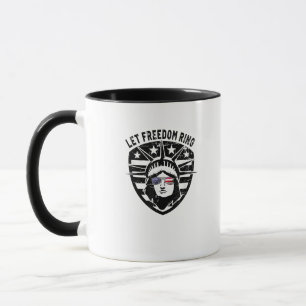 Taza Retro Patriótico Dejar que la libertad sonara el 4