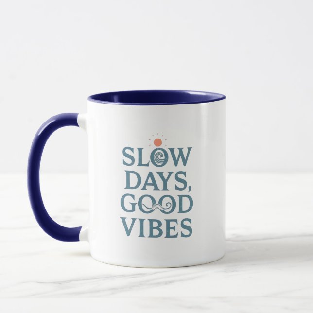 Taza Retro Positive and Relaxing Saying (Izquierda)