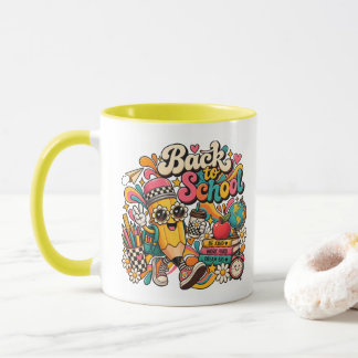Taza Retro Regreso a Clases Lápiz Colorido Estudia