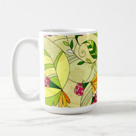 Taza Retro Resumen Collage floral