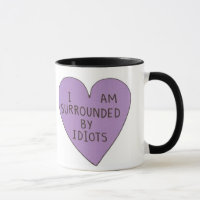Retro 'Rodeado De Idiotas' Novedad Grunge Mug