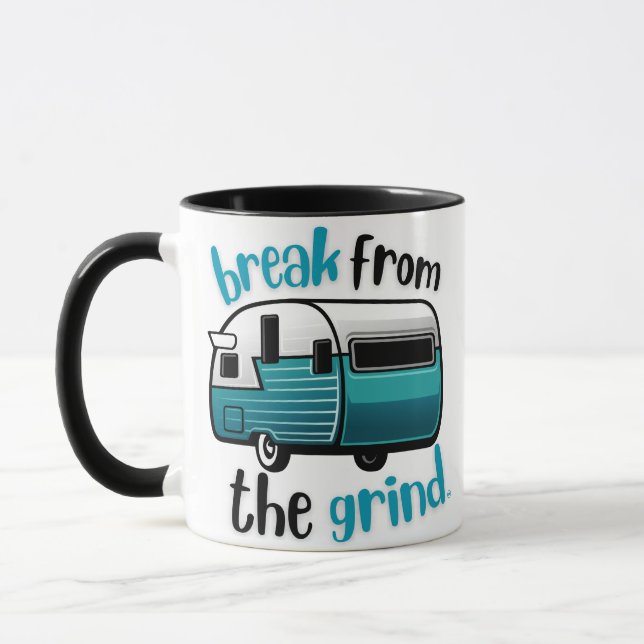 Taza Retro RV Verde azulado BFTG Café Mug (Izquierda)