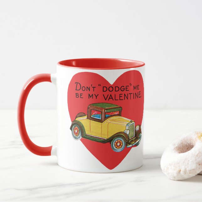 Taza Retro San Valentín, No te escapes, ¡Sé mi San Vale (Con donut)