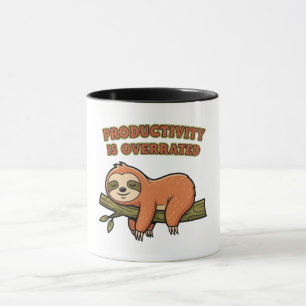 Taza Retro Sloth Anti Hustle Color Inside Mug