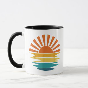 Taza Retro Sunset Rays Wavy Vintage Retro Sunshine Sun