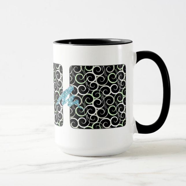 TAZA RETRO SWIRLS DISEÑADOR CAFÉ MUG (Derecha)