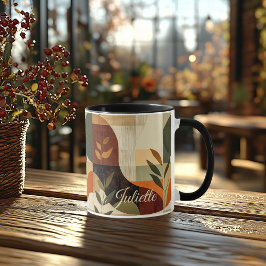 Taza Retro Terroso - Abstracto Personalizado Inspirado