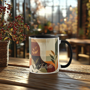 Taza Retro Terroso - Abstracto Personalizado Inspirado