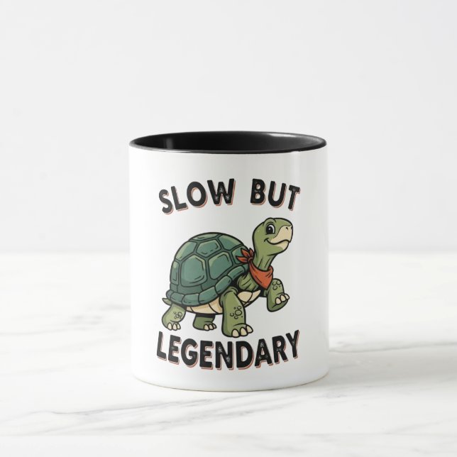 Taza Retro Turtle Legendary Quote Color Inside Mug (Centro)