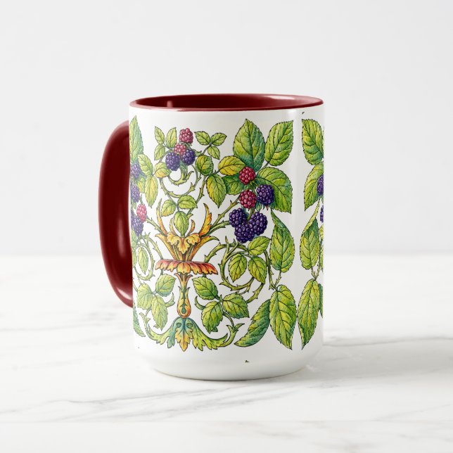 Taza Retro Victorian Era Blackberries (Anverso izquierdo)