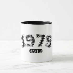 Taza Retro Vintage 1979 Grunge Est. Gráfico establecido