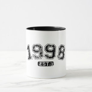 Taza Retro Vintage 1998 Grunge Est. Gráfico establecido