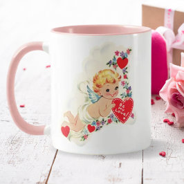 Taza Retro Vintage Cupido Sé Mi El día de San Valentín