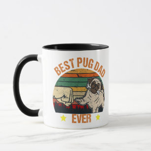 Taza Retro Vintage Mejor Papá Pug
