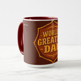 Taza Retro World's Greatest Dad Badge Mug | Customizabl
