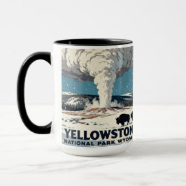 Taza Retro Yellowstone National Park Bison Gift