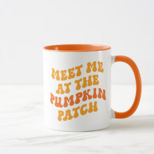 Taza Reúnete conmigo en el parche de calabaza