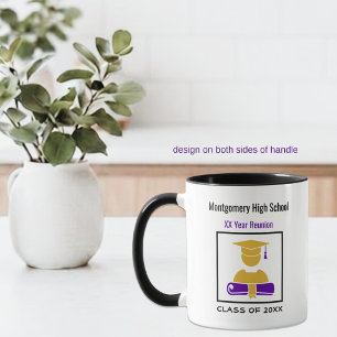 Taza Reunión de Escuela Secundaria Personalizada Morado