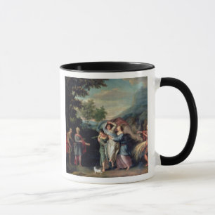 Taza Reunión de Jacob y de Laban con Raquel, Leah y S