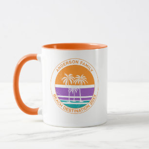 Taza Reunión familiar de palmeras de playa personalizad
