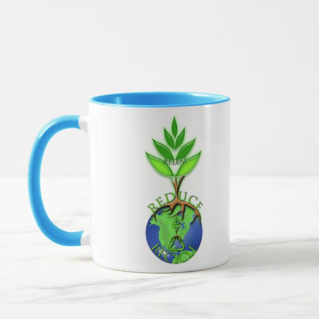 Taza Reutilizar Reducir el Glóbulo de la Tierra del Árb (Izquierda)