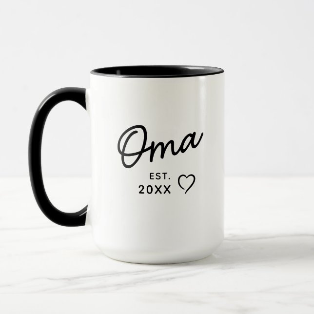 Taza Revelación del Embarazo del Primer Nieto de Oma Es (Izquierda)