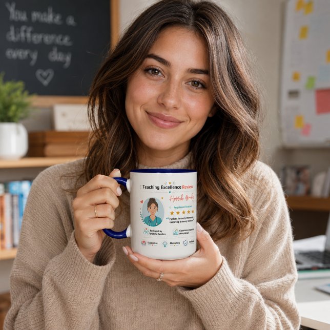Taza Revisión Colorida de Excelencia Docente (Colorful Teaching Excellence Teacher Review Mug
)