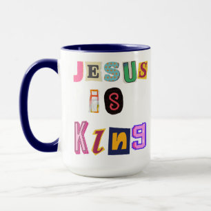 Taza Revista Y2K Recorte "Jesús Es Rey"   Retro