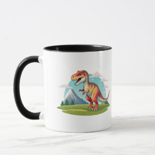 Taza Rex de dinosaurio T con montaña
