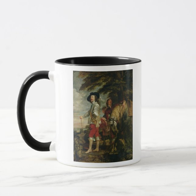 Taza Rey Charles I de Inglaterra hacia fuera que caza, (Izquierda)
