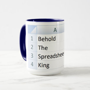 Taza Rey de hoja de cálculo potente, Excel azul