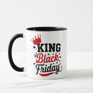 Taza Rey de la tipografía de la corona del Viernes Negr
